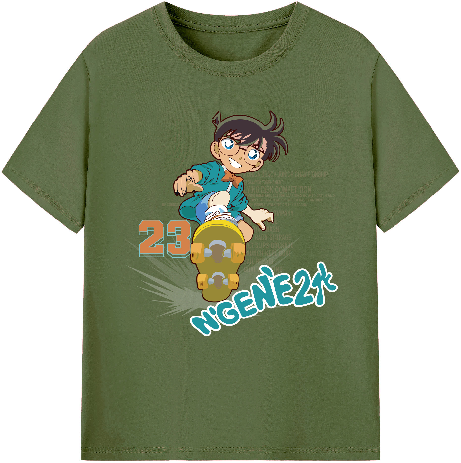 （画像用） 名探偵コナン 江戸川 コナン Detective Conan Conan Edogawa 綿100％半袖Tシャツ（フロントプリント）